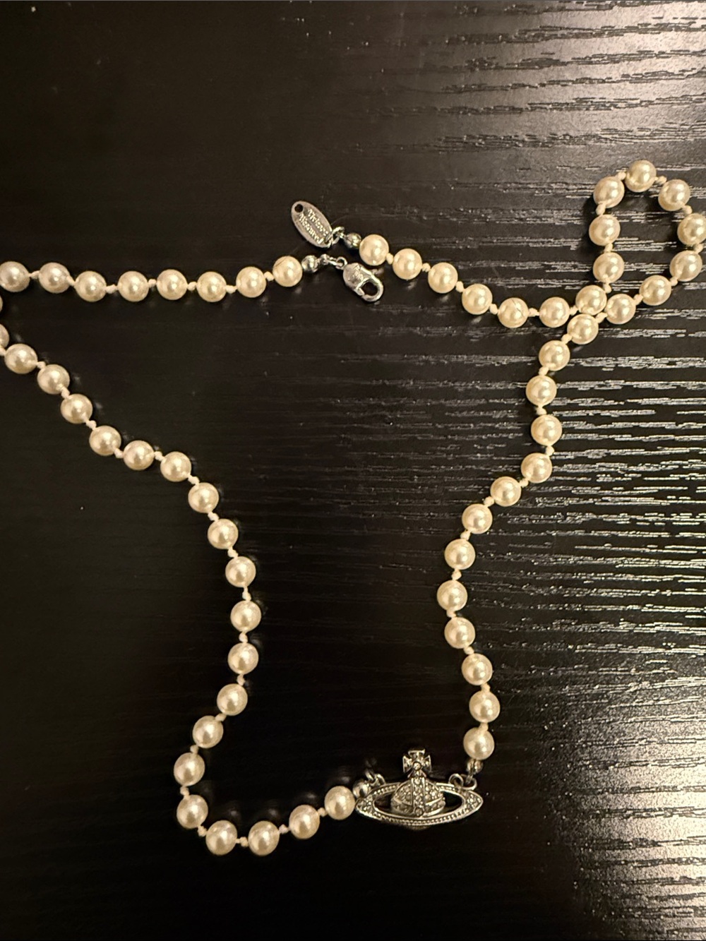 Vivienne Westwood Ivory Pearl Necklace with Orb Pendant